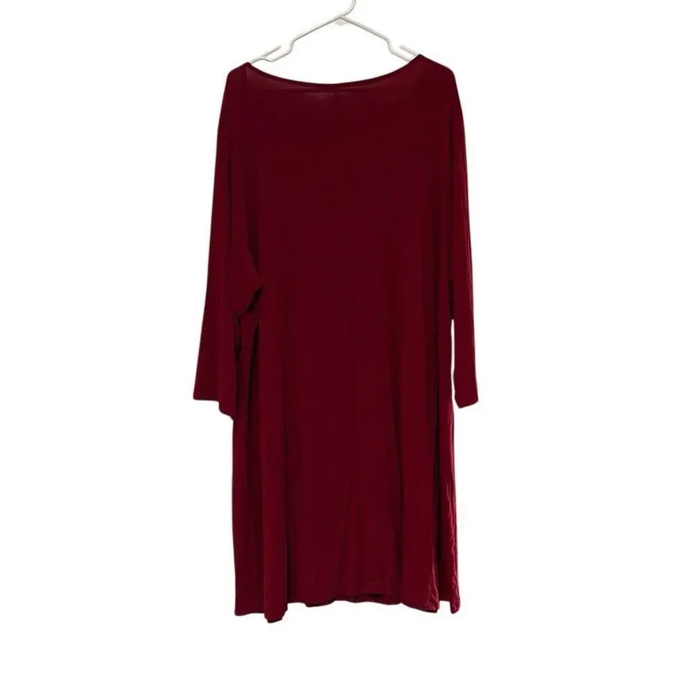 Maurices 24/7 4X Red Cutout‎ Long Sleeve Sheath Shift Dress Office Career Work